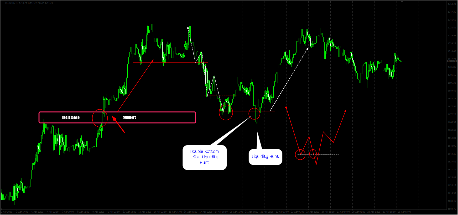 เทรดทองด้วย Chart pattern – Double Top/Double Bottom - Traderider